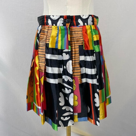 Tail vintage multicolored patterned pleated mini skirt retro 90s size 10 - Picture 2 of 6